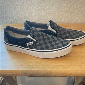 Vans Black and Gray Checkerboard Slip-Ons